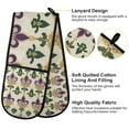 thumbnail image 2 of Yayeee Double Oven Mitt Kitchen Heat Resistant Baking 35" x7" Quilted Glove, Beige Floral Pattern, 2 of 6