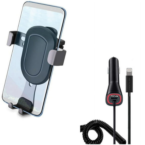 Holder Air Vent Car Mount w Adapter Power Quick Charger for iPhone XS Max XR X 8 PLUS 7 Plus 6S Plus 6 Plus