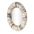 thumbnail image 6 of DecMode Coastal Round Dried Rope Design Wood Wall Mirror, 35"W x 35"H with Gray/Cream Textured Finish, 6 of 13