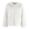 thumbnail image 5 of YDFCWXW Women's 2025 Winter Coats Fleece Cropped Jacket Fur Long Sleeve Pockets Shaggy Warm Outerwear Fall Clothes White, XXL, 5 of 5