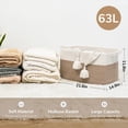 thumbnail image 3 of Goodpick Cesta grande para mantas, cesta tejida para almacenamiento, cesta rectangular para ropa sucia, para lavandería, sala de estar, guardería, dormitorio, cesta de almacenamiento de cuerda para ma, 3 of 5