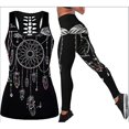 thumbnail image 1 of Yoga Suit Vest And Leggings Moisture Wicking Sunflower Moon Design Sport Fitness Home Gym Tight, 1 of 2