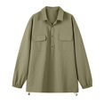 thumbnail image 4 of Bxsruta Men's Pullover Shirts Long Sleeve Half Button Down Tops with Pockets Textured Casual Workwear, 4 of 7