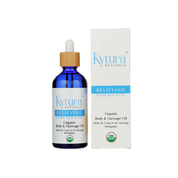 Kytura Naturals - RELIEVING Organic Body & Massage Oil, 100ml - Made in Canada