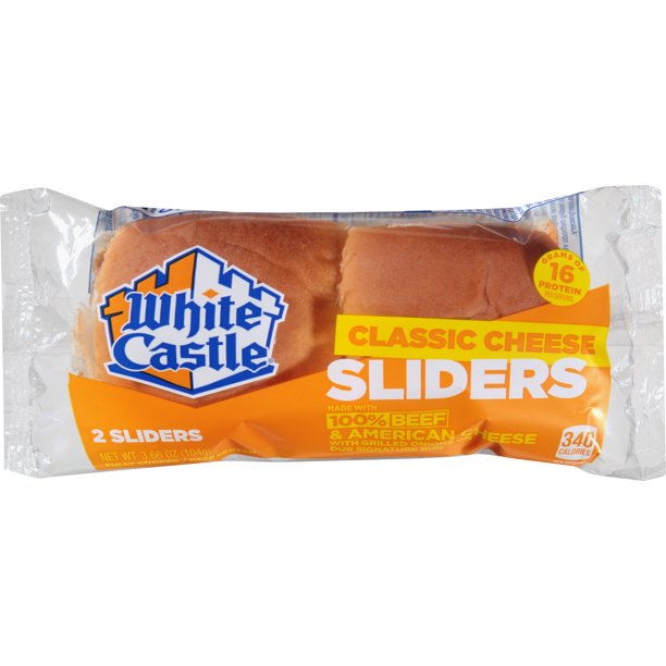 White Castle Cheese Sliders 100 Beef American Cheeseburger 2 Count Microwaveable Box Frozen Walmart Com Walmart Com