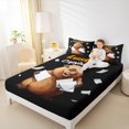 thumbnail image 4 of Homewish Funny Capibara Child Queen Sheet Sets, Brown Kawaii Animal Flat Sheet, Cute Wildlife Queen Fitted Sheet, Super Cozy Room Decor, 4pcs, 4 of 7