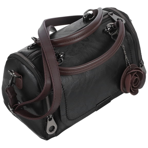 KAKOWELY Fashion Pillow Handbag Black with Handle and Shoulder Strap for Woman Use