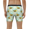 thumbnail image 2 of Men's Boxer Briefs, cute Bees daisy flowers green Soft and Breathable Mens Underwear Boxer Briefs With Widen Waist, 2 of 5