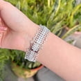 thumbnail image 5 of Gorgeous Silver Plated Round Tennis CZ Bracelet Bangle Cubic Zirconia USA Stock, 5 of 9