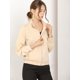 thumbnail image 2 of Allegra K Chaqueta Cremallera Completa Bolsillos Cuello Alto Peso Ligero Para Mujer Beige XL, 2 of 6