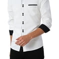 thumbnail image 6 of DeHolifer Mens Dress Shirt Color Block Long Sleeve Business Casual Button Down Work Shirts White S, 6 of 6