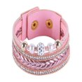 thumbnail image 1 of Accesorios de joyería de tejido de pulsera de diamantes de imitación de terciopelo de moda con cuentas (rosa), 1 of 3