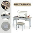thumbnail image 4 of 30" Makeup Vanities Desk with Flip Top Dressing Table 2 Drawers, Wood Makeup Vanity Table Set with Stool Use for Women, Girl Bedroom, 4 of 7