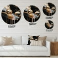 thumbnail image 5 of Designart "Marble Mirage Gold and Black V" Abstract Marble Metal Round Wall Decor, 5 of 5