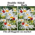 thumbnail image 2 of Floral Daisies Ladybug Flowers Spring Summer Watercolor Art House Flag 28 x 40 Inch, Double Sided Large Garden Yard Welcome Flags Banners for Home Lawn Patio Outdoor Decor, 2 of 3