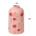 thumbnail image 6 of Mainstays By Becky G. & Alejandra Tall 7.6" Pink Flower Decorative Ceramic Vase, 6 of 10
