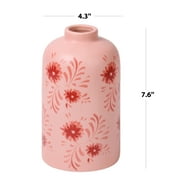 Mainstays By Becky G. & Alejandra Tall 7.6 Pink Flower Decorative Ceramic Vase