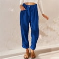 thumbnail image 3 of Aayomet Work Pants Women Poches Raccourcies Jambe Droite Pants Pantalon Décontracté Élégant (Bleu Foncé, m), 3 of 5