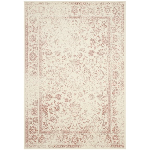 SAFAVIEH Adirondack Wyatt Traditional Distressed Area Rug, Ivory/Rose, 6' x 9'