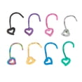 thumbnail image 1 of 8 Pcs Anneaux de Nez en Acier Inoxydable en Forme de Cœur en Forme de L Bijoux, 1 of 6