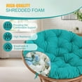 thumbnail image 4 of Papasan Chair Cushion Outdoor, Round Papasan Cushion Indoor with Ties, Waterproof Circle Seat Pad for Porch Patio Garden, 45 in Blue, Cushion Only, 4 of 8