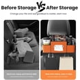 thumbnail image 5 of Multifunctional Car Seat Back Storage Box, Car Organizer with 2 Cup Holders, Tissue Box and Hanging Hooks, Universal Cars Seat Storage Organizer, 5 of 8