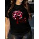 thumbnail image 1 of Camiseta informal de manga corta con cuello redondo y estampado de árbol de San Valentín para mujer, ideal para todas las estaciones. Para adultos, hombres, mujeres, adolescentes, jóvenes., 1 of 5