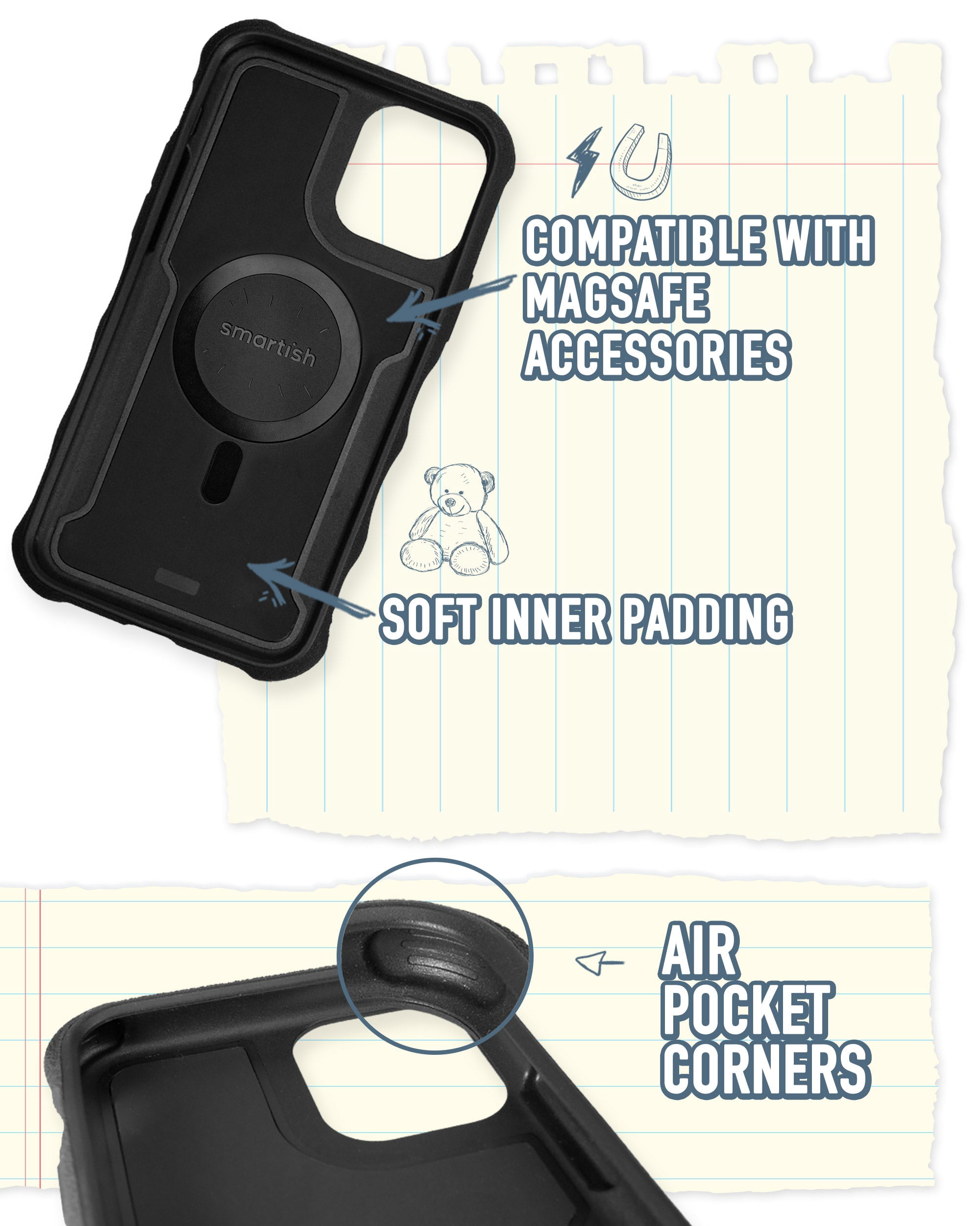 Smartish iPhone 14 Protective Case - Gripzilla Compatible with MagSafe [Rugged + Tough] Armored Slim Cover with Drop Protection - Graspin' Aspen