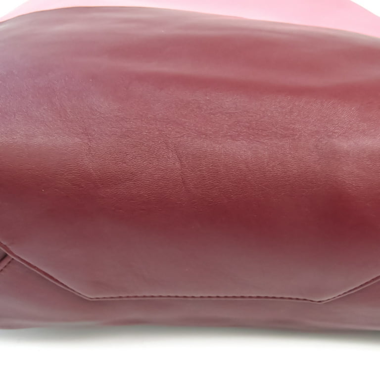 Celine Pink/Burgundy Leather Vertical Cabas Shopper Tote