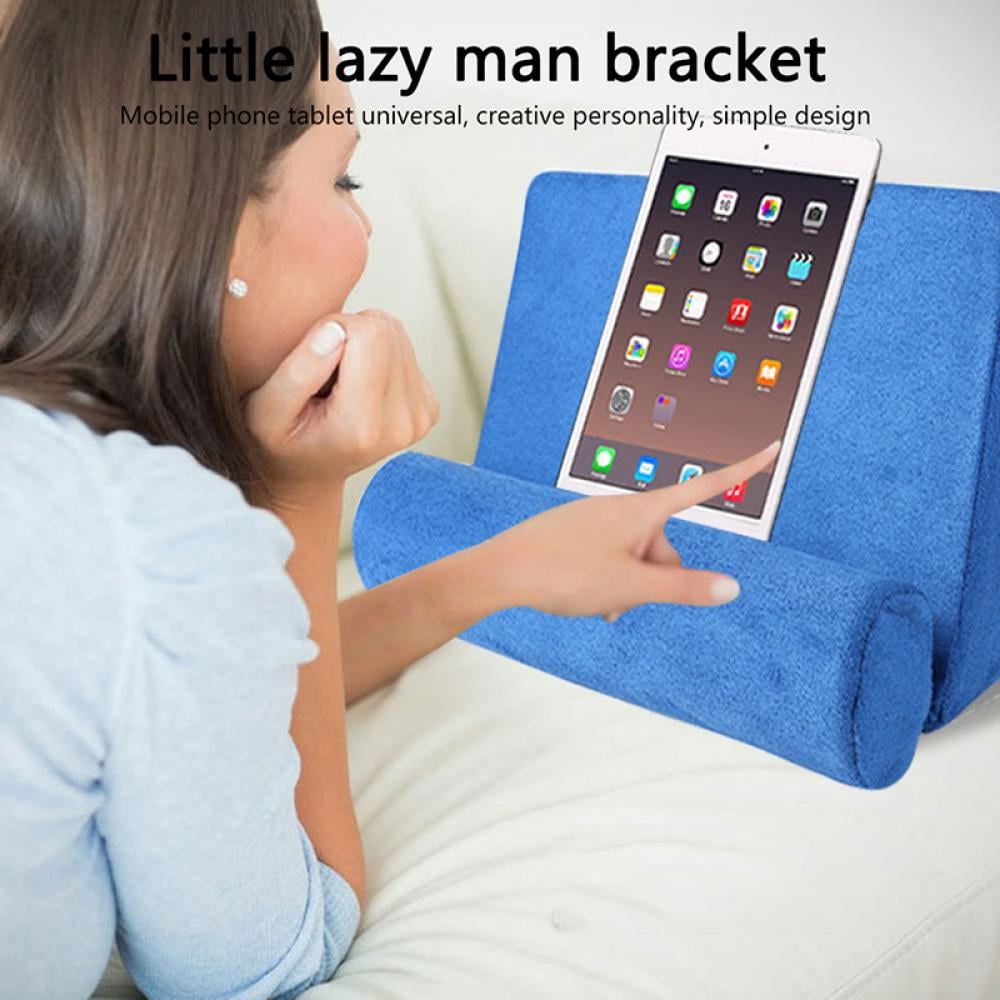 tablet pillow stand for iPad tablet stand pillow holder phone pillow lap stand you will get pillow and keychian lap stand mobile phone holder multi angle soft pillow pad 