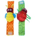 thumbnail image 3 of Calcetines de sonajero para bebés, 2 piezas de animales infantiles, insectos, juguetes de sonajero para bebés, muñequeras con sonajero, artesanía superior, 3 of 8