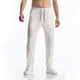 thumbnail image 1 of Pantalones largos para hombre, informales, de moda, con cintura elástica, lisos, largos, rectos y elásticos, de poliéster, 1 of 6
