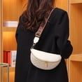 thumbnail image 4 of Bolsa Riñonera informal Rhombus para mujer, bandolera de piel de vaca con correa ancha (beige) Likrtyny Para Estrenar, 4 of 9