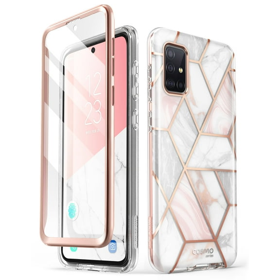 i-Blason Cosmo Series Case for Samsung Galaxy A51 5G [Not Fit Galaxy A51 4G Version], Slim Stylish Full-Body Protective Case with Built-in Screen Protector (Marble)