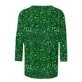 thumbnail image 6 of BEFOKA Women'S T-Shirts 3/4 Long Sleeve St Patricks Day Crewneck Sweatshirt Irish Shamrock Printed Pullover Sweatshirt Cute Tops Casual Blouse Tops Green Graphic Plus Size Shirt Vacation Tees Gift, 6 of 6