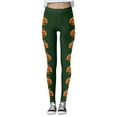 thumbnail image 4 of Fiaer Thanksgiving Leggings for Women Turkey Graphic Trendy Yoga Pants Plus Size High Waisted Comfy Holiday Workout Trousers Green XL, 4 of 5