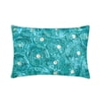 thumbnail image 6 of The HomeCentric Turquoise Lumbar Pillow Cover, Pack of 2, 12"x26" (30x65 cm) Lumbar Pillow Cover, Ribbon Aqua Rose Flowers Lumbar Pillow Cover, Silk Lumbar Pillow Cover, Floral - Aquamarine Roses, 6 of 11