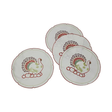 Thanksgiving Place Mat - Embroidered American Turkey And cherries ... Thanksgiving Place Mat - Embroidered American Turkey And cherries ...