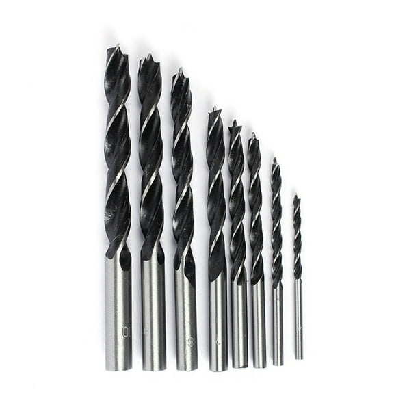 8 Pcs Woodworking Drill Bit Round Shank Three Point Drill Bits Kit 3-10mm Carpentry Tools Drilling Tools For Carpentry In Wood