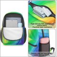 thumbnail image 4 of 17 Inch Lightweight Backpack,PVC Waterproof Oxford Fabric, Ergonomically Designed, with Large Capacity, Vibrant Rainbow Print, 4 of 5