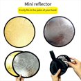 thumbnail image 4 of Photography Reflector 2-in-1 Gold Silver Foldable Mini Round Portable Suitable for Studio Diffuser,1 * Reflector 1 * storage bag,Gold-Silver, 4 of 8
