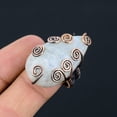 thumbnail image 3 of Natural Rainbow Moonstone Gemstone Handmade Copper Wire Wrap Ring Size 9, 3 of 4