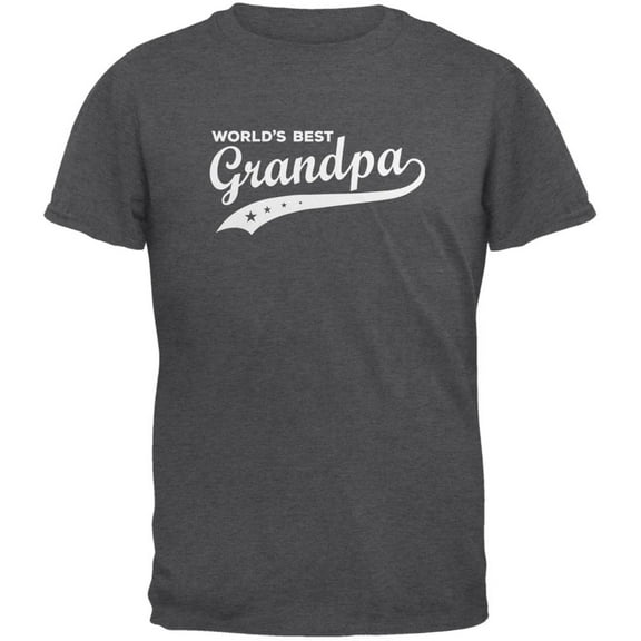 Father's Day - World's Best Grandpa Dark Heather Adult T-Shirt