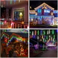 thumbnail image 5 of Outdoor Meteor Shower Lights, 10cm 10 Tube 200 LEDs Meteor Light, Christmas Snow Falling Rain Lights for Xmas Tree Holiday Wedding Outdoor Party Patio Decoration (Multicolor), 5 of 6