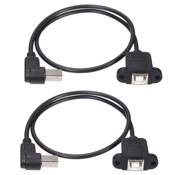 2X USB 2.0 B Macho Una USB B Hembra Enchufe Impresora Montaje en Panel Cable de Extensión 50cm