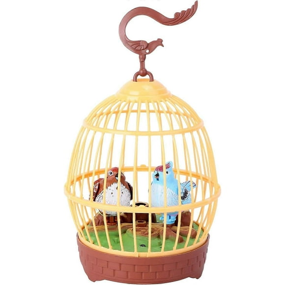 Singing Chirping Bird Activated Bird in Cage Bird Sounds Movements Plaything Bird Animal Singing Toy