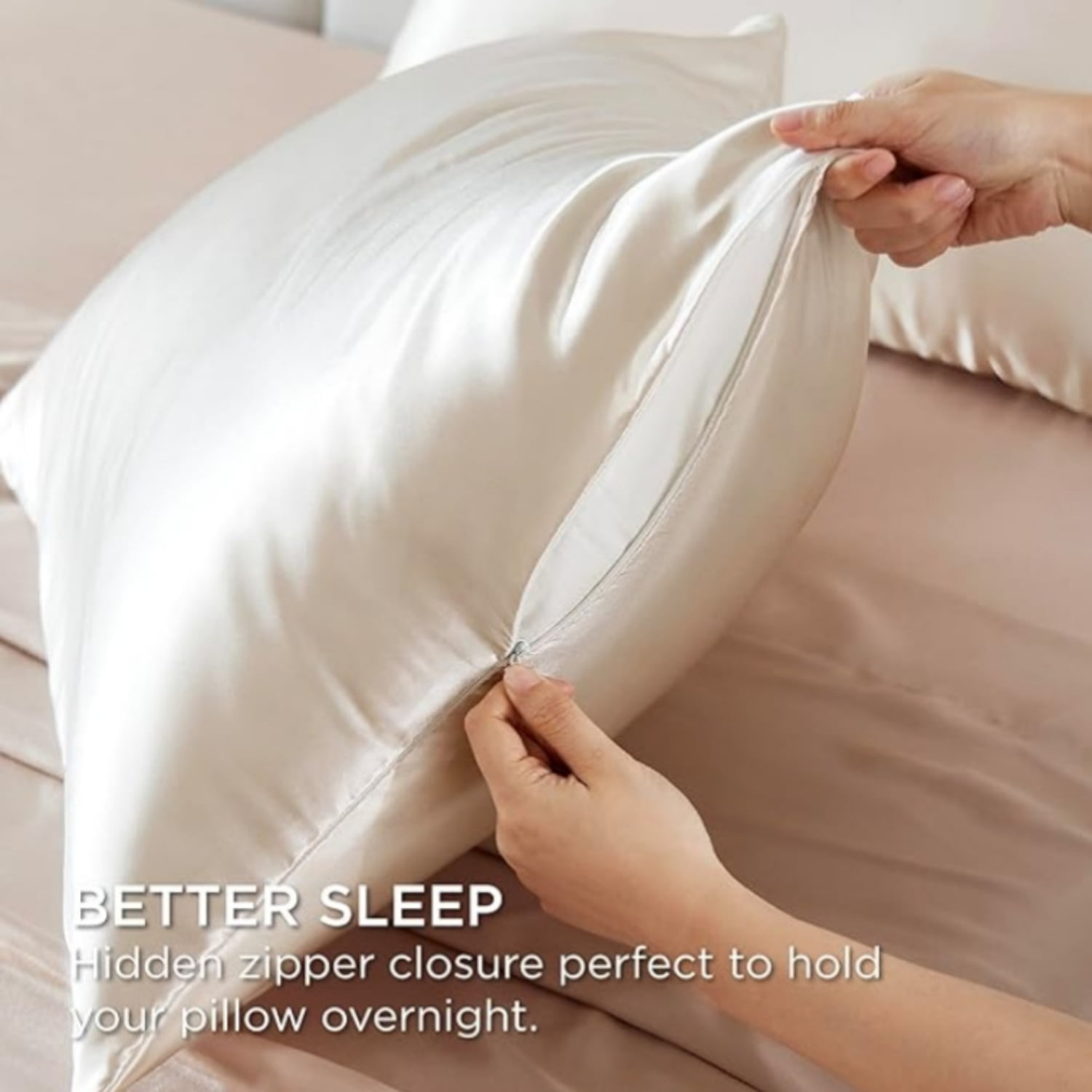 Mulberry Silk Pillowcase King for Hair and Skin Made in Germany, 22 Momme Pure Silk, Anti Acne Pillow Cases with Zipper, 6A Grade Organic Silk, Hypoallergenic, Anti Wrinkle, 2 Pcs 20"x36", King