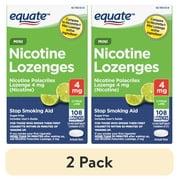 (2 pack) Equate Mini Nicotine Polacrilex Lozenge 4 mg, Citrus Flavor, 108 Count, Compare to Nicorette® Mini Lozenge Active Ingredient