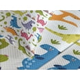 thumbnail image 4 of Ambesonne Dino Quilted Bedspread Set 3 Pcs, Dinosaurs Colorful, Queen Size, Multicolor, 4 of 5