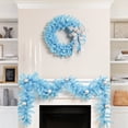 thumbnail image 3 of Northlight Pre-Lit Artificial Pine Christmas Garland - 9' - Sky Blue - Clear Lights, 3 of 7